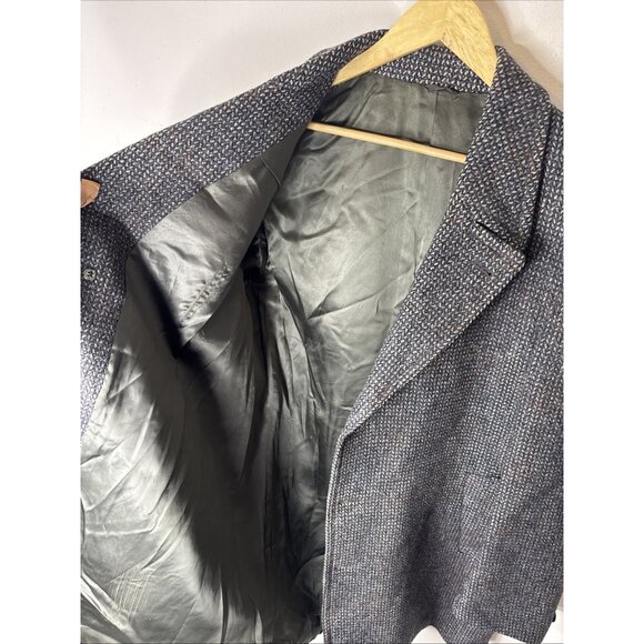 Vintage Scottish Tweed Overcoat Pure New Wool Woven in Scotland Men’s XL - Picture 7 of 7
